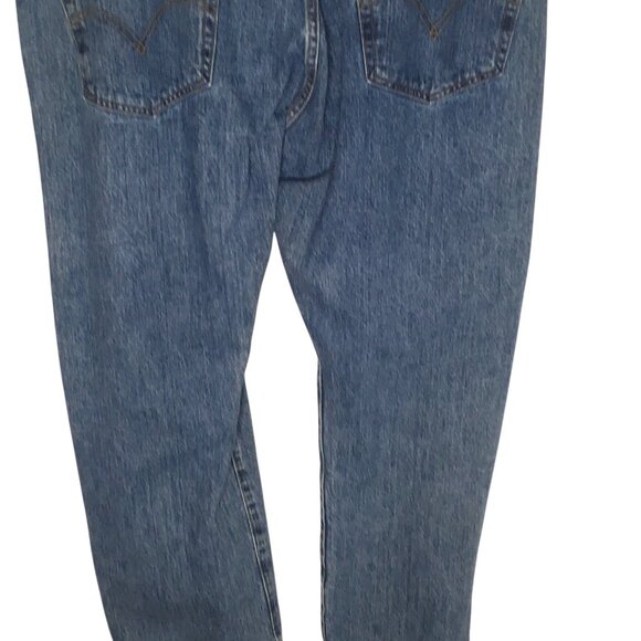 Levis 501 Jeans Mens 42x30 Blue Denim Straight Leg Button Fly Classic Fit - Picture 9 of 16